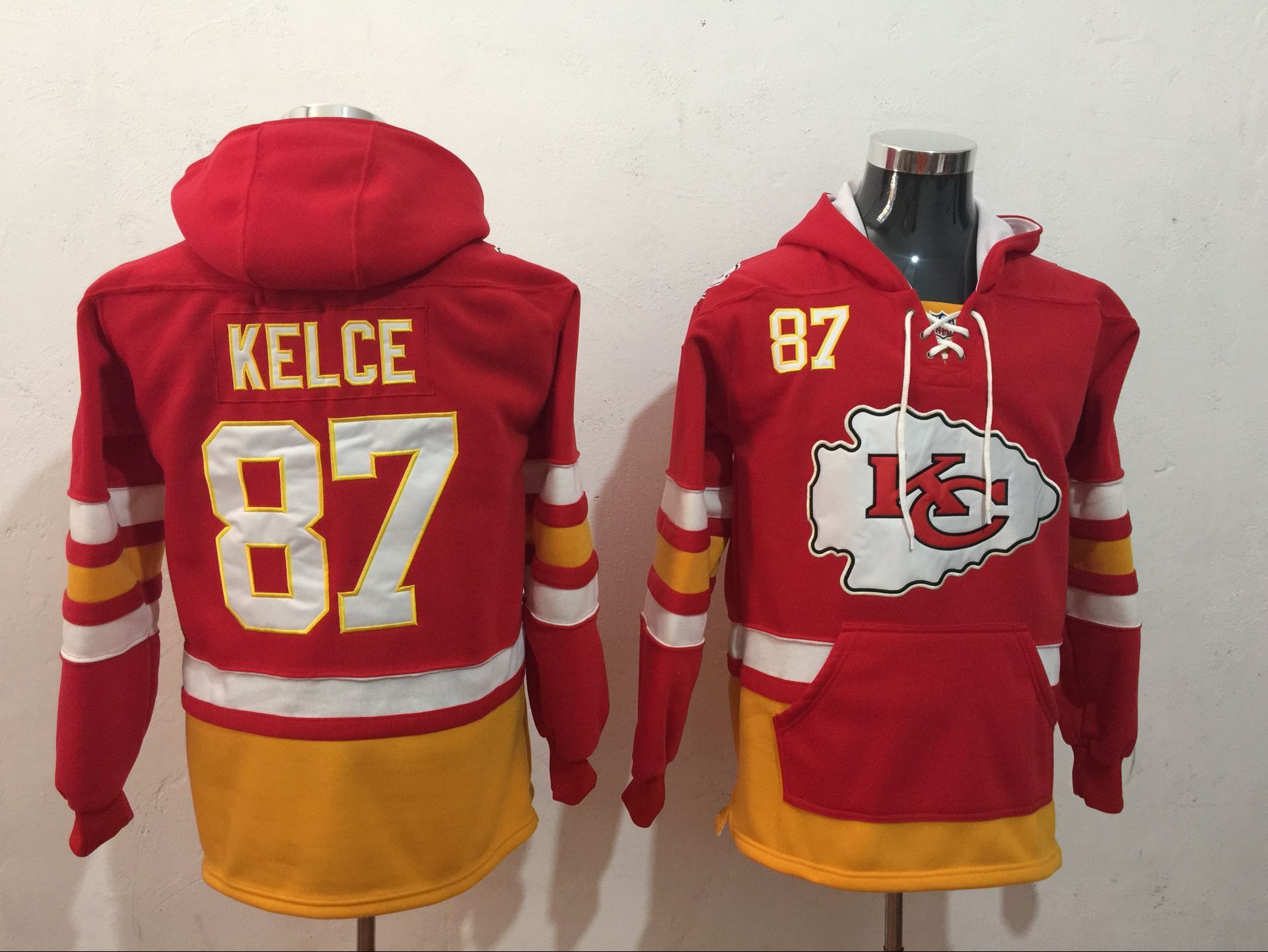Men NFL Nike Kansas City Chiefs #87  Kelce red Sweatshirts->nfl sweatshirts->Sports Accessory